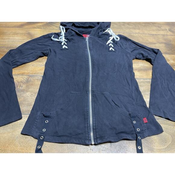 Royal Bones Daang Goodman Women's Jacket Size Medium Zip Up Goth Emo Vtg Y2K - Picture 4 of 12
